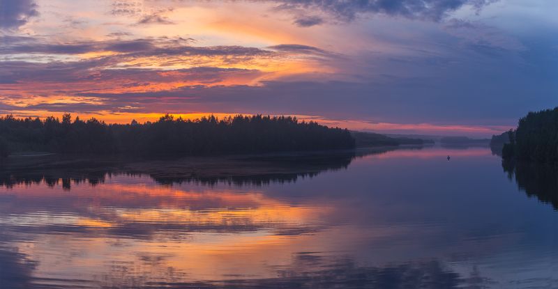 закат, ковжа, река, бакен Бакен на Ковже фото превью