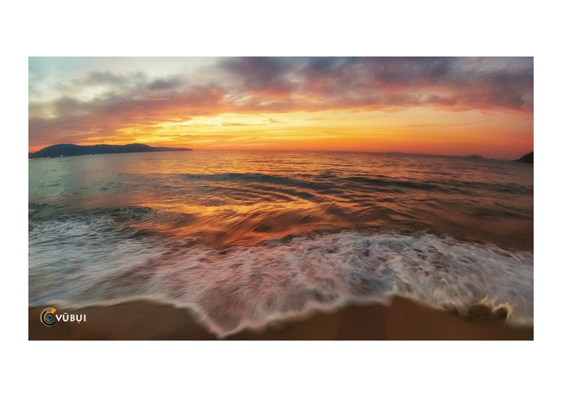 Waves under dawnphoto preview