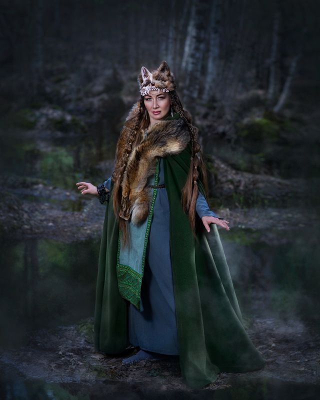 фотограф юлия дюдина, фотограф нижний новгород, арт фотограф,  волшебная фотосессия, фотосессия кельты, шаман, викинги Женщина-волчицаphoto preview