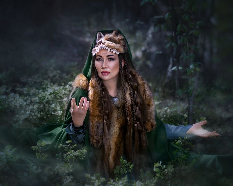 Фотограф Юлия Дюдина, Фотограф Нижний Новгород, арт фотограф,  волшебная фотосессия, фотосессия кельты, шаман, викинги, волчица Женщина-волчицаphoto preview