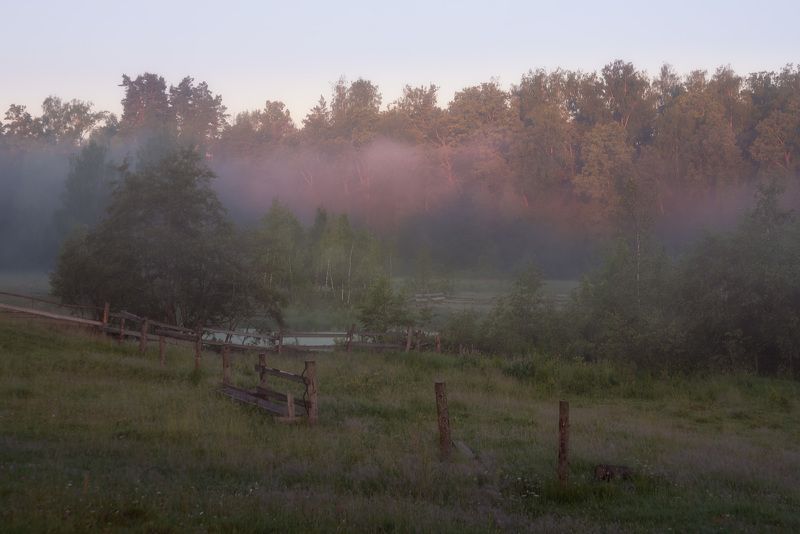 владимирская область, рассвет, утро, река, река серая, деревня photo preview
