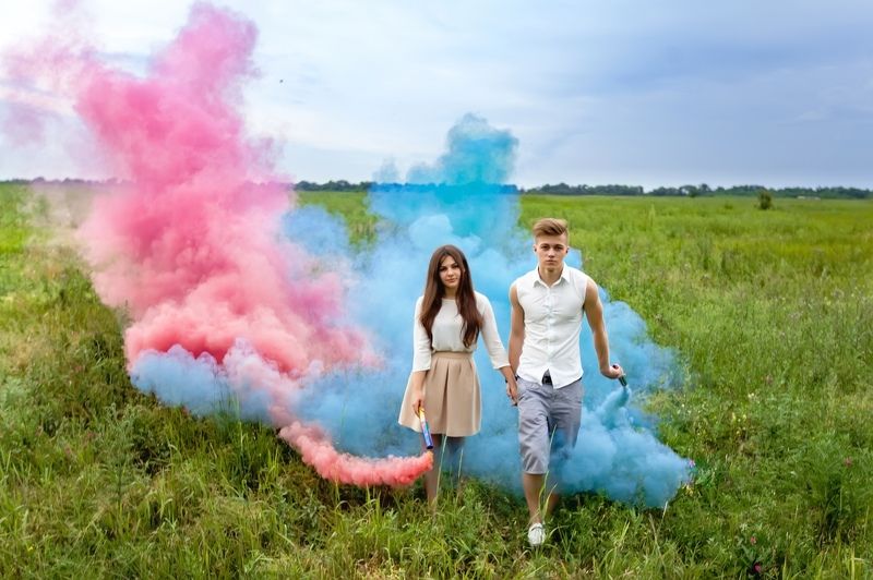 smoke, girl, boy, woman, man, nature, color, love, story, wood, forest, field smokephoto preview