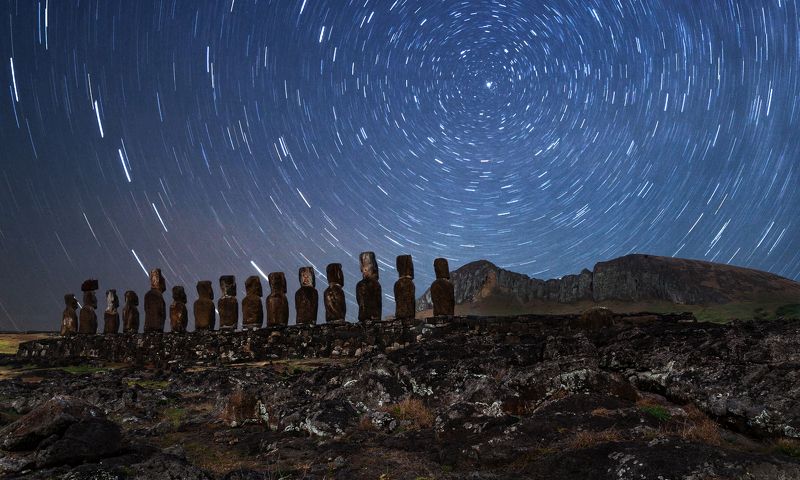 остров пасхи, звезды, ночь, путешествие Звездная карусель.photo preview