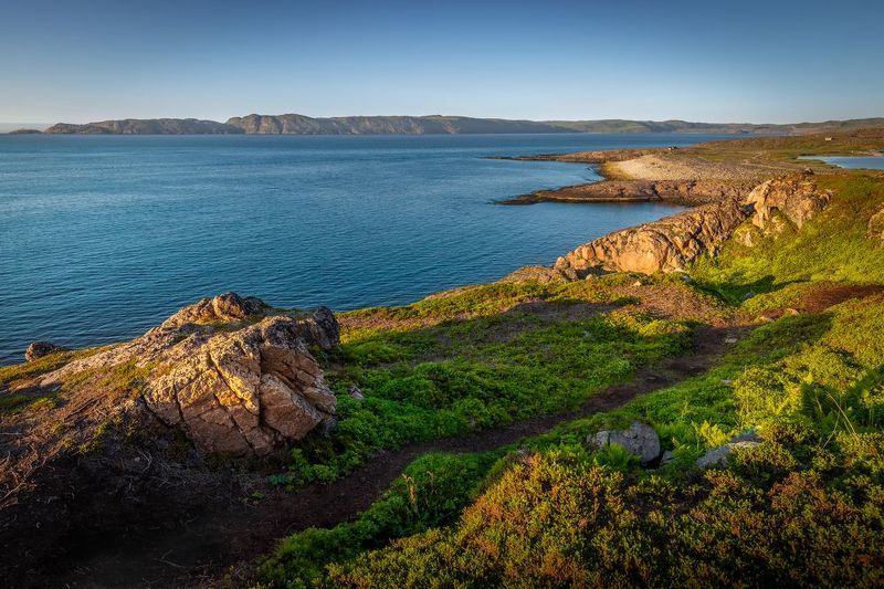 закат, баренцево море, залив, тундра, тириберка photo preview