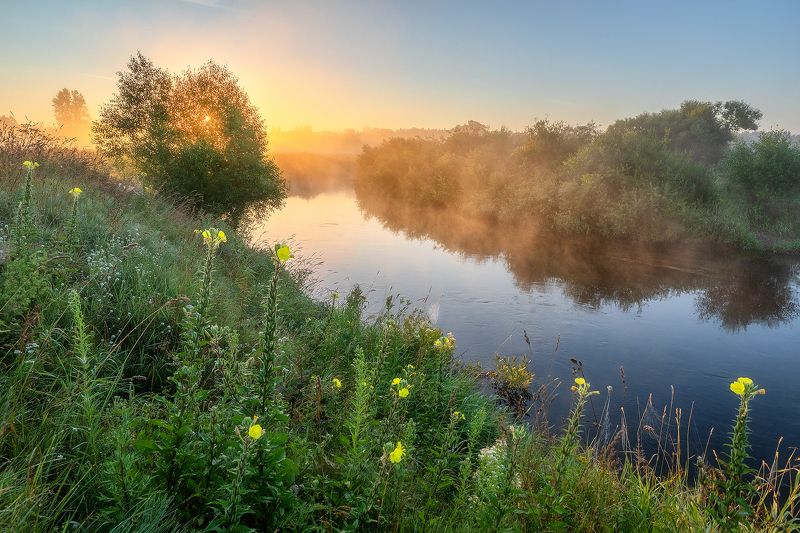 Зарождение нового дня у реки Оредеж.photo preview
