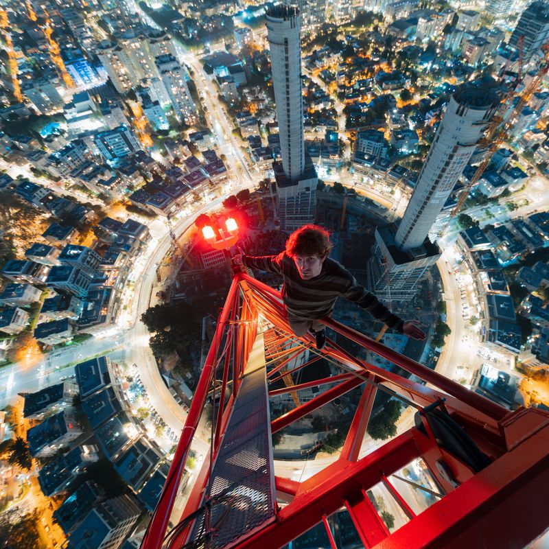 Tel Aviv, Israel, Urban, Urban exploration, city, roof, urbex, night, portrait, cityscape Circles of Tel avivphoto preview