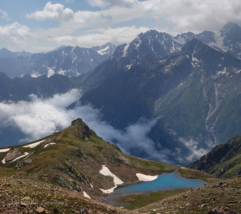 кавказ горы Над облаками фото превью