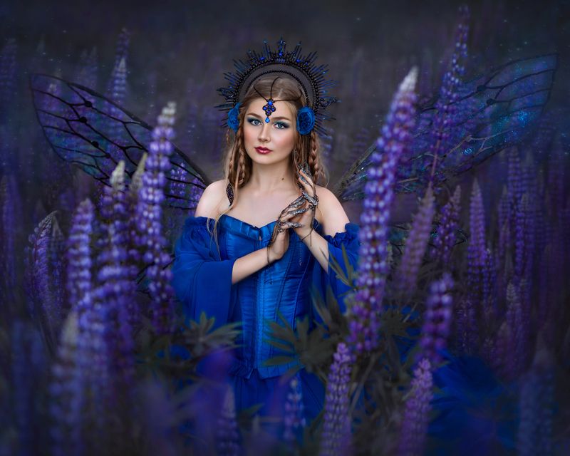Фотограф Юлия Дюдина, Фотограф Нижний Новгород, арт фотограф,  волшебная фотосессия, фотосессия фея, фотосессия люпины photo preview