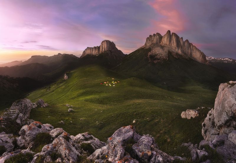 ачешбок, рассвет, гора, тхач, небо, скалы. Рассвет с видом на г. Ачешбокphoto preview