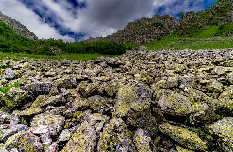 курум, курумник, камни, горы, пейзаж, горный, небо Курумникphoto preview