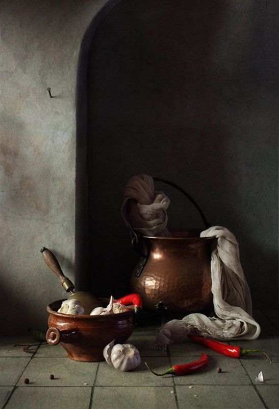 чеснок, перец, горшок Чеснок и перецphoto preview