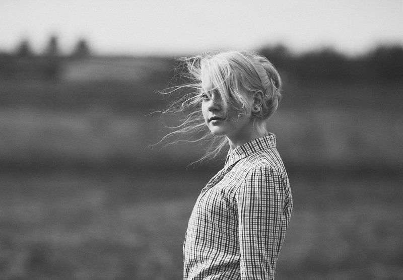 Портрет, Портрет девушки, Фотограф татьяна кошутина, Черное-белая фотография Ульянаphoto preview