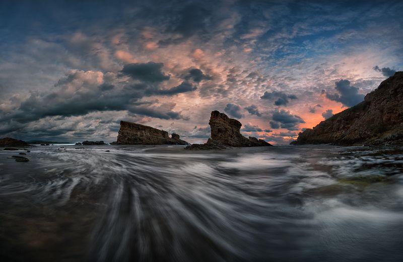 sea, rocks, landscape, storm, sky, bulgaria, two ships Two ships: Stormyphoto preview
