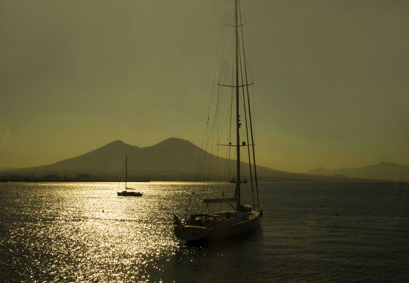 Закат, Лодка, Море Везувийphoto preview