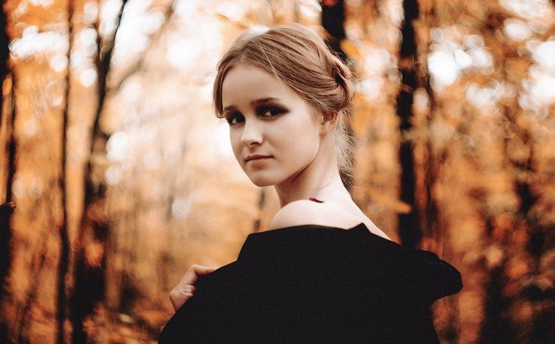 девушка, осень, портрет, лес, ***photo preview