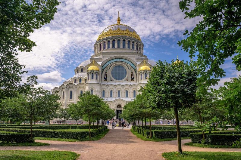 архитектура, храмы, соборы, морской никольский собор, кронштадт Якорная площадь и Морской Никольский собор, Кронштадтphoto preview