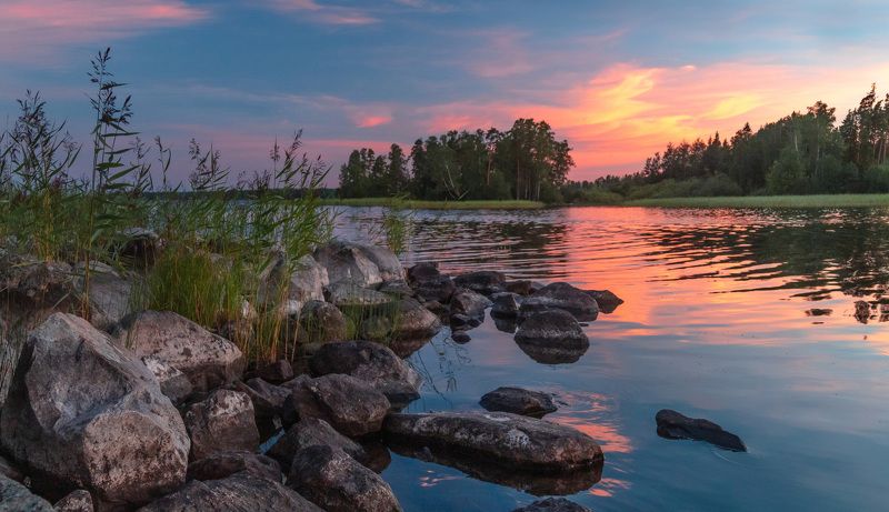 Вуокса, Ленобласть, Карелия Закат на Вуоксеphoto preview