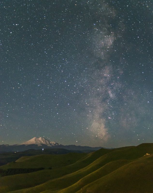 эльбрус, горы, звезды, млечный путь, ночь Эльбрус ночьюphoto preview