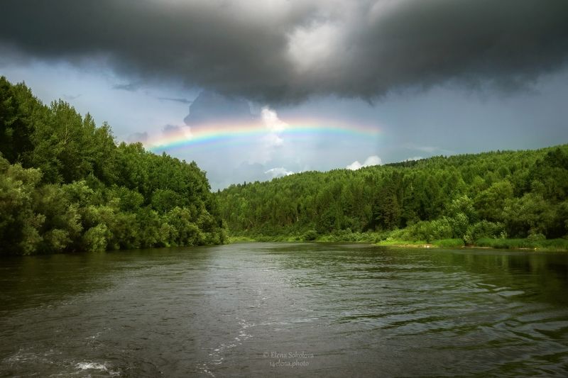 колва, радуга, лето, река, пейзаж После дождяphoto preview