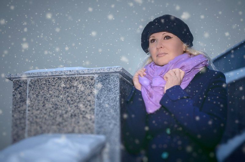 Портрет, зима,снегопад Скоро Новый Годphoto preview