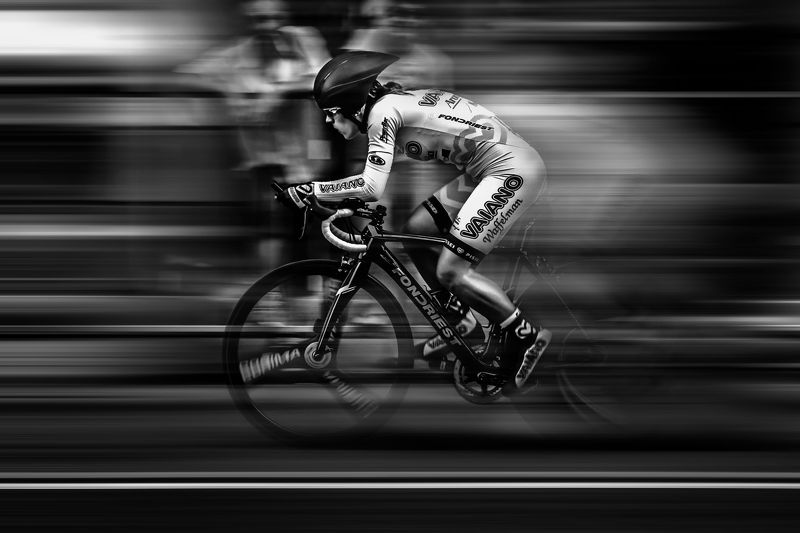 B&w, Bicycle, Bike, Circuit, City, Girl, Race, Sport, Street Pure focusphoto preview
