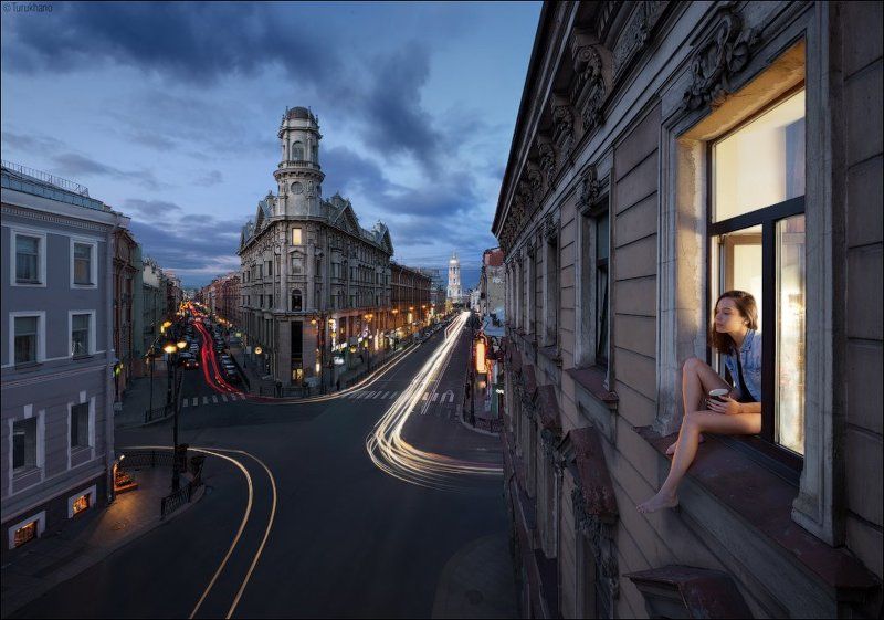 Вечер, Закат, Окно, Пять Углов, Санкт-петербург У Пяти Угловphoto preview