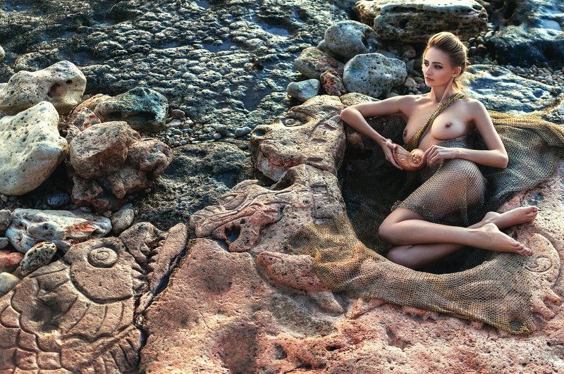 nude, shell, рисунки, ню, девушка nymphphoto preview