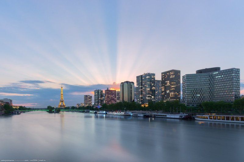 Париж, Франция, сена, рассвет, лучи, эйфелева башня С добрым утром, Париж!photo preview