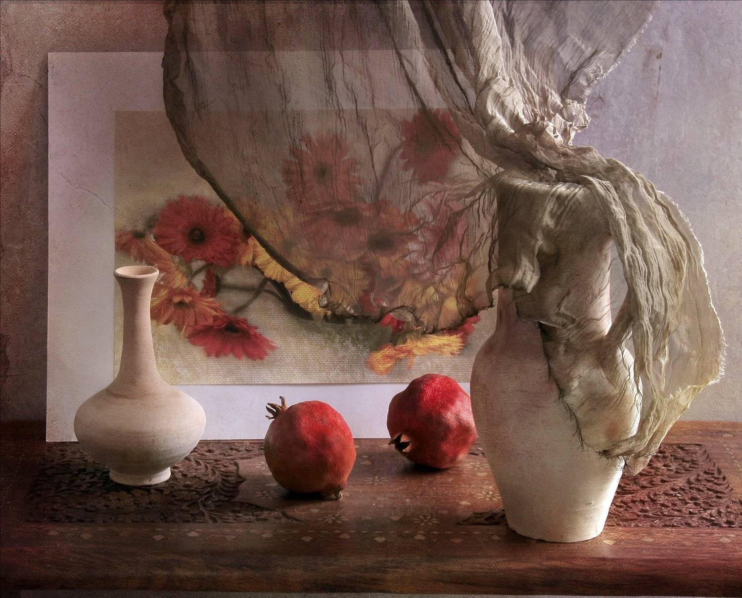 Герберы, Горшки, Гранат, Натюрморт, Фотонатюрморт, Svetlana Tkachenko