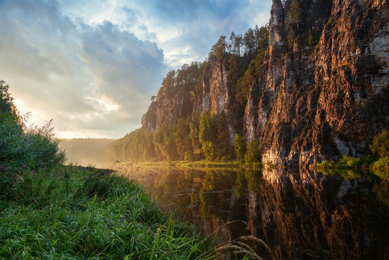 Река Чусовая. Закат.photo preview