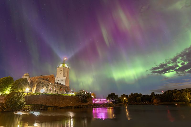 выборг, ночь, полярное сияние, аврора Полярное сияние над Выборгомphoto preview