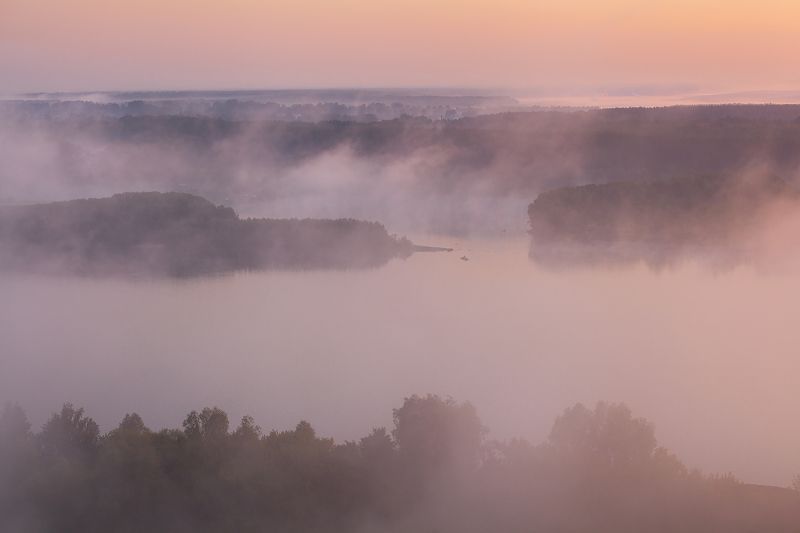 рассвет, нижний новгород, туман, лето, река Предрассветнаяphoto preview
