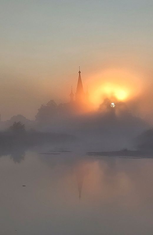 пейзаж,рассвет,утро,дунилово ,река,туман,лето Утро туманное фото превью