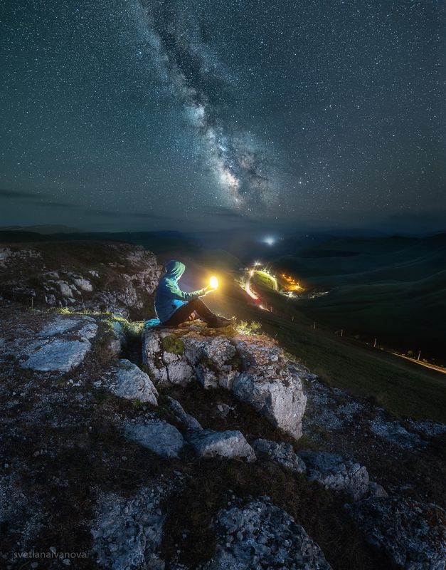 шаджамаз, млечный путь, звезды, кавказ, эльбрус Млечный путь в горахphoto preview
