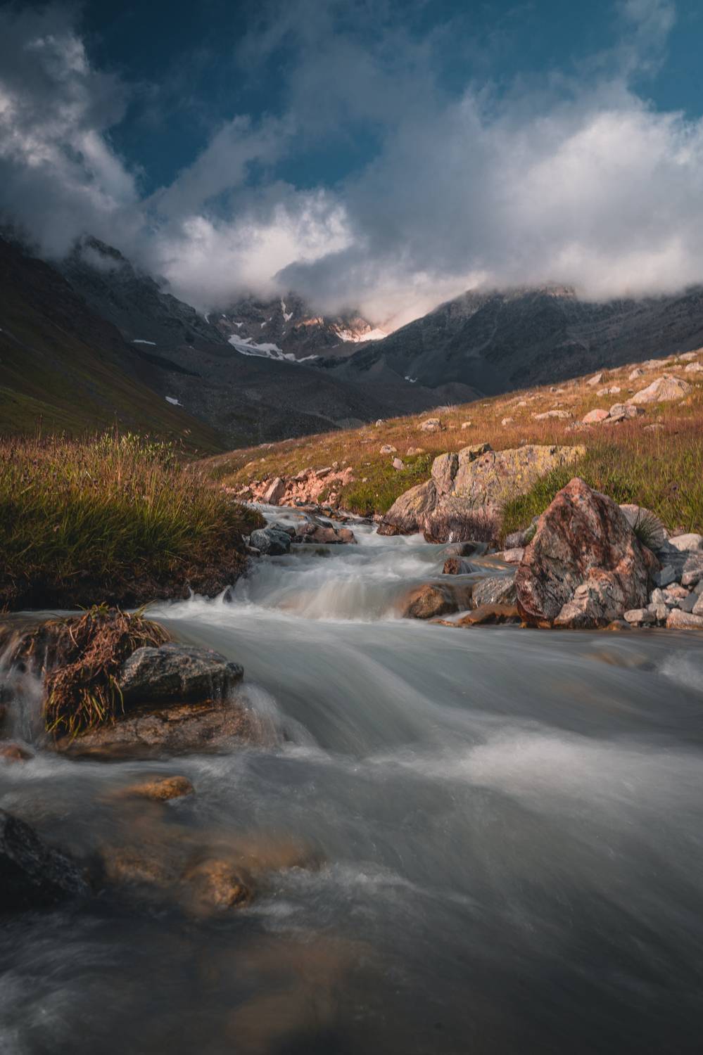 river, mountains, ossetia, sundown, outdoor, travel, landscape, long exposure, hiking, Батагов Сармат