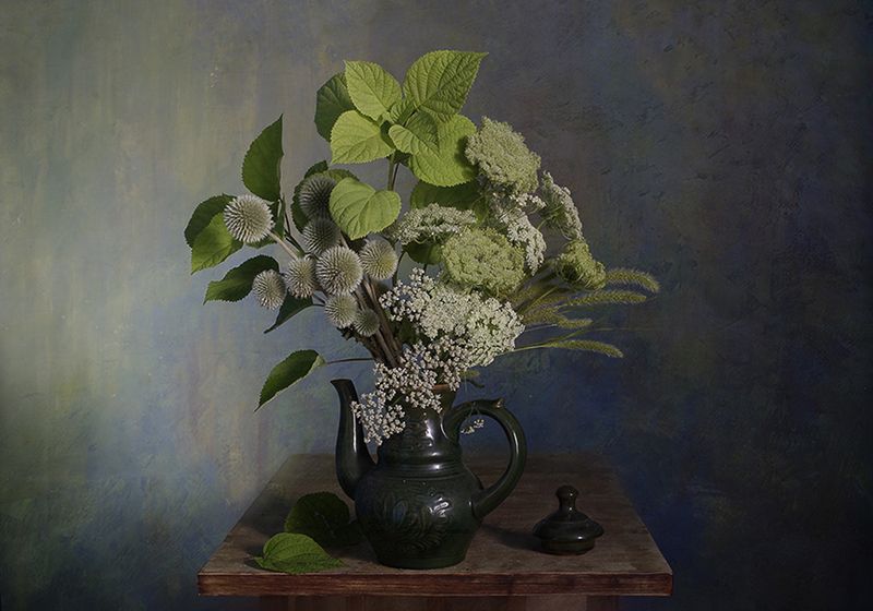 натюрморт, вера павлухина, цветы, зелёный Зеленый натюрмортphoto preview