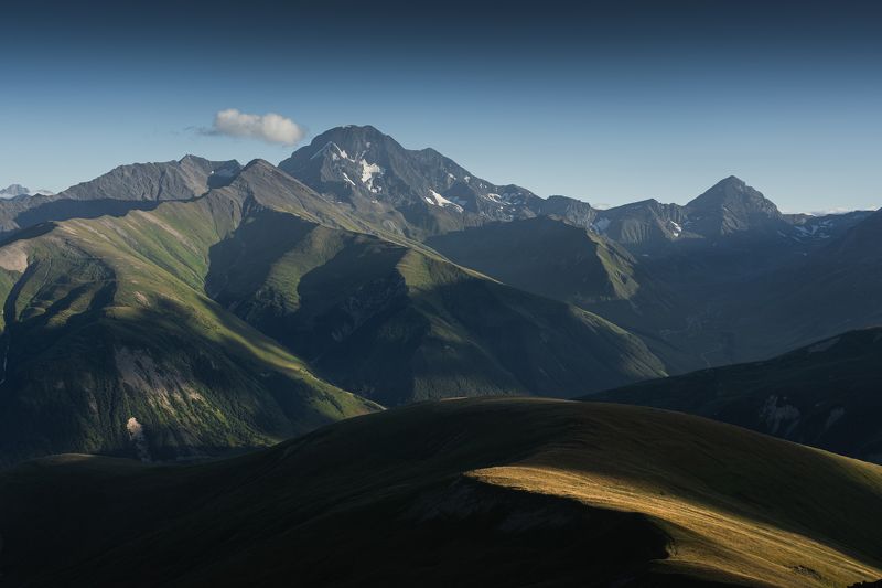 mountains, ossetia, sundown, outdoor, travel, landscape, long exposure, hiking Mamison Gorge. North Ossetiaphoto preview