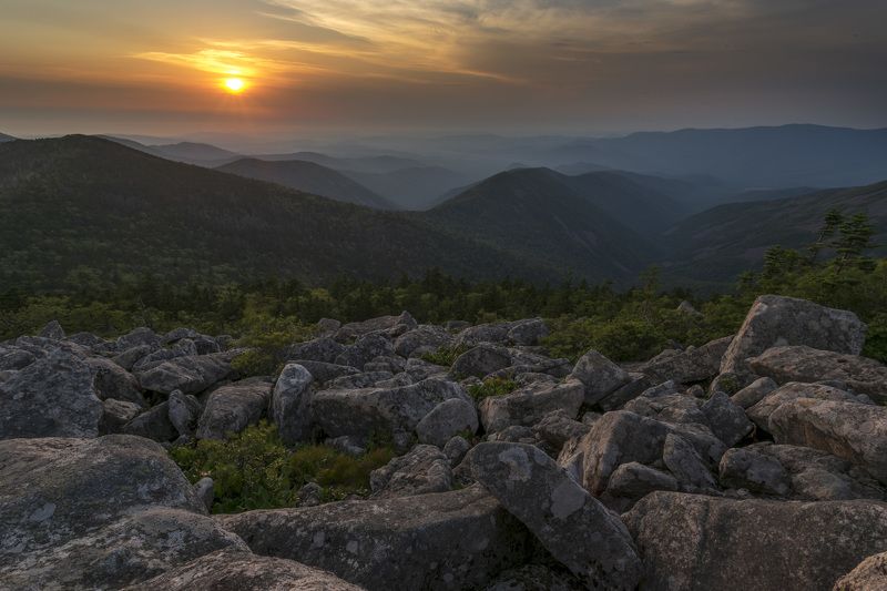 Горы, закат, курумник photo preview
