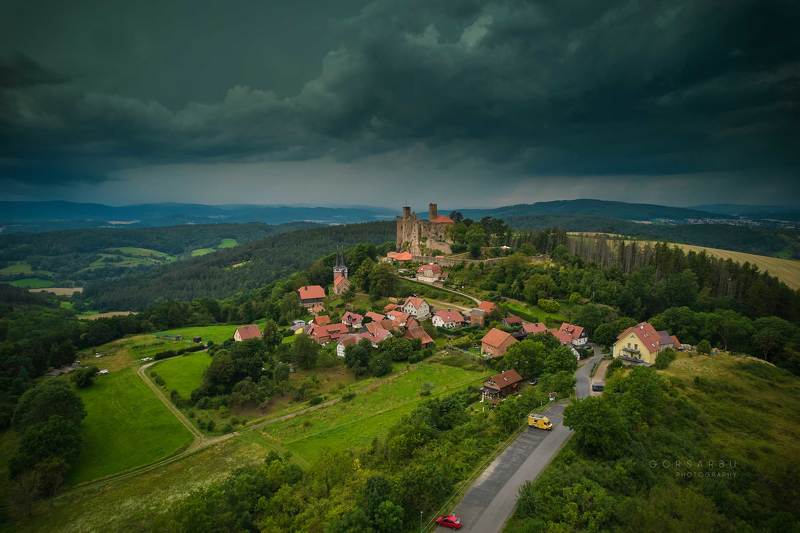After storm. Hanstein castle, Germany.photo preview