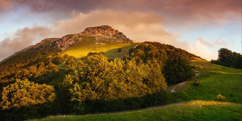 крым, панорама; закат, восход, горы, лес, трава, скалы, облака ***photo preview
