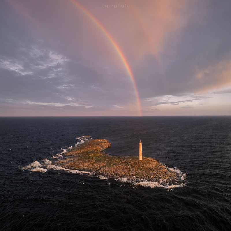остров, ханхипаси, маяк, ладога, ладожское озеро, карелия, россия Ханхипаси в радужном светеphoto preview