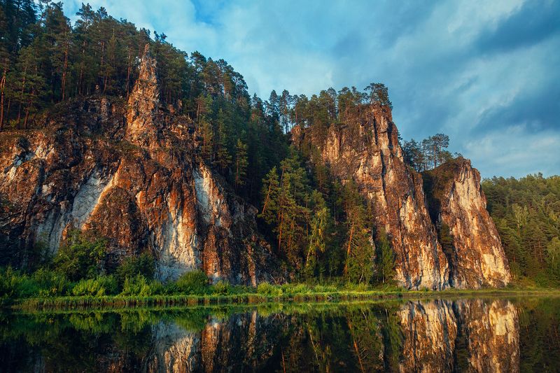 Чусовая, скалы, река, фон, лето, природа, урал, лес Камень Олений. Река Чусовая.photo preview