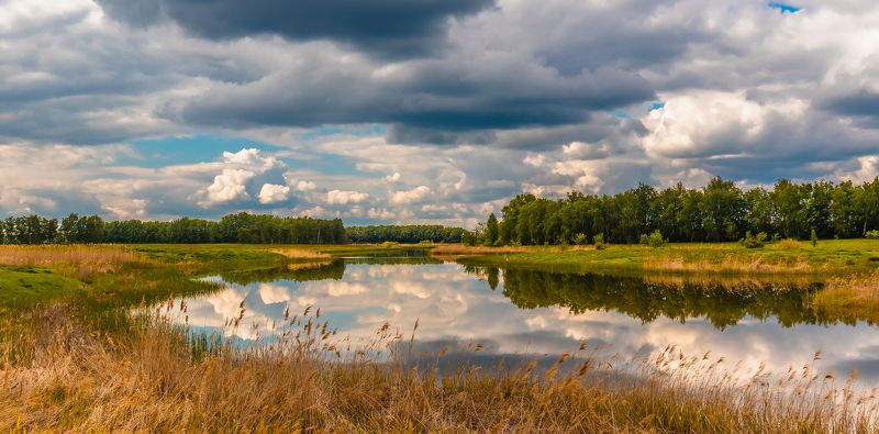 озеро лето облака отражение Летние отражения.photo preview