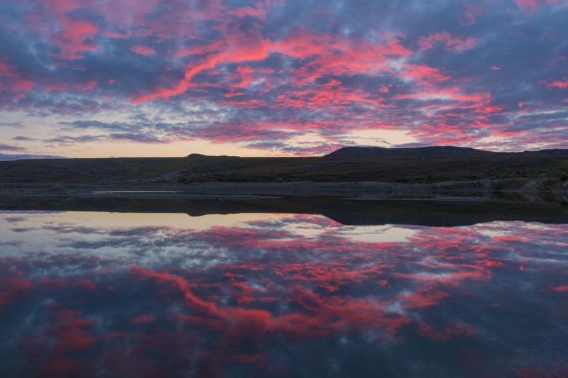 чукотский ао, чукотка, закат, отражения Зеркальный закат на Чукоткеphoto preview