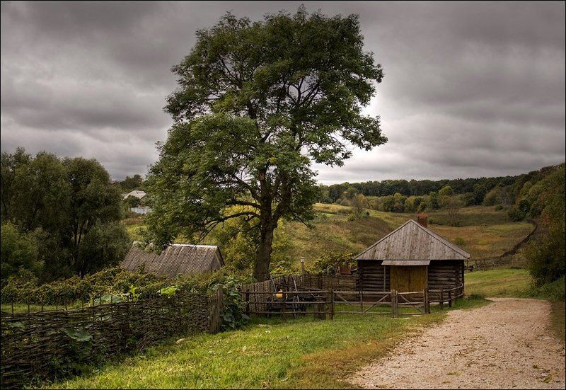 пейзаж Домик в деревнеphoto preview