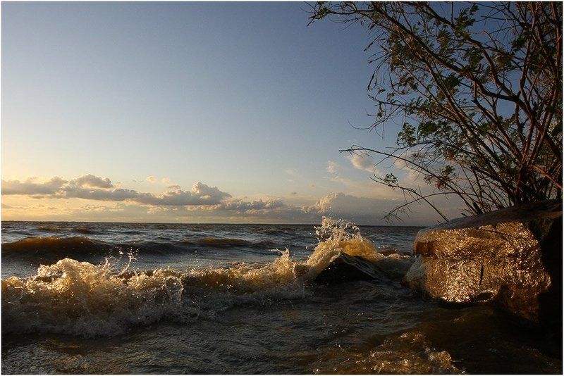 днепр, река, волны, закат Днепровские волныphoto preview
