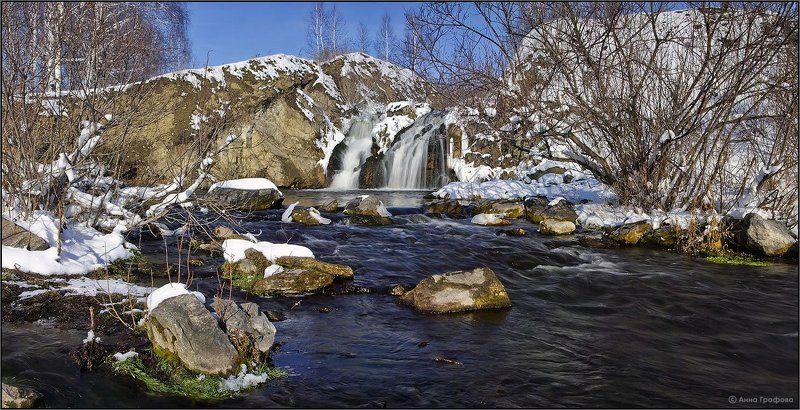 нсо, водопад, белово, осень, аня графова Панорама с водопадомphoto preview