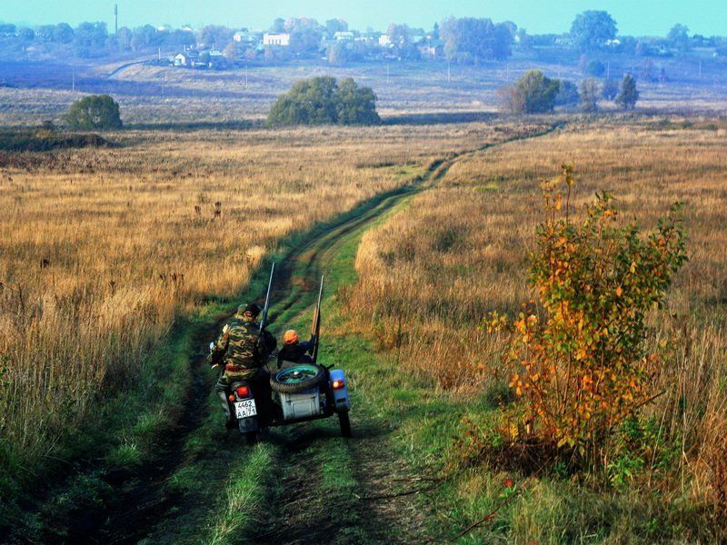 пейзаж, раннее утро, охотники, мотоцикл Кто куда, а мы на охотуphoto preview