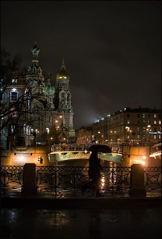 2009, город, петербург, человек, вечер,дождь, ноябрь Вечер. Дождь. Петербургphoto preview