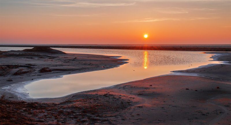 Баскунчак, Весна, Восход, Озеро, Пейзаж, Природа, Рассвет, Солнце, Утро photo preview